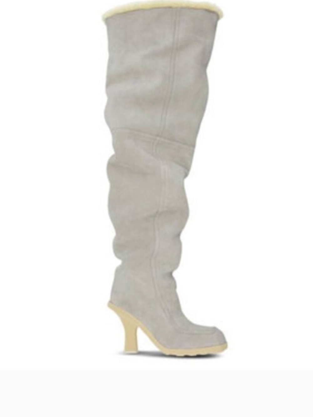 Burberry NWB Suede-shearling Highland Boots - In Foam/butter